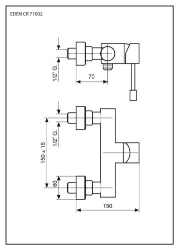 Смеситель Emmevi Eden 71002/CR настенный хром - фото 2