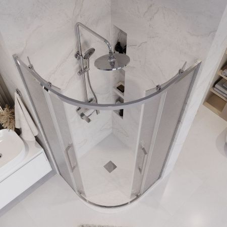 Душевой уголок Grossman Cosmo 301.K33.02.8080.10.02 80х80 стекло текстурное профиль хром без поддона