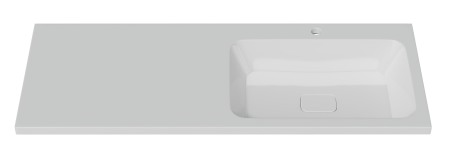 Раковина мебельная из литьевого мрамора Misty Kamilla 120 правая 4627173210010 120х48 над стиральной машиной цвет белый 1 отверстие под смеситель