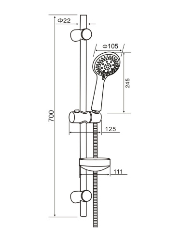 Душевой гарнитур Orange O-Shower OS701cr настенный  хром - фото 5 Душевой гарнитур Orange O-Shower OS701cr настенный  хром - фото 5