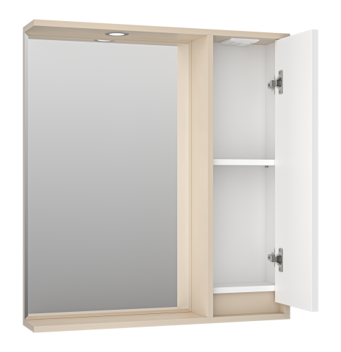 Зеркало-шкаф Brevita Balaton BAL-04075-03-01П 73х14х80 подвесной цвет белый/бежевый - фото 4 Зеркало-шкаф Brevita Balaton BAL-04075-03-01П 73х14х80 подвесной цвет белый/бежевый - фото 4