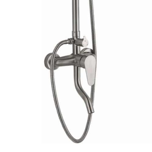 Душевая стойка Haiba HB24801-2 настенная цвет сталь - фото 4