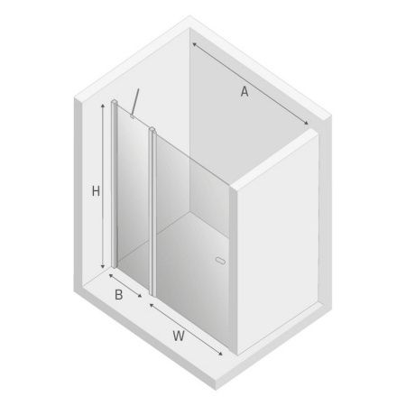 Душевая дверь New Trendy NEW SOLEO D-0157A 110х195 стекло прозрачное профиль хром