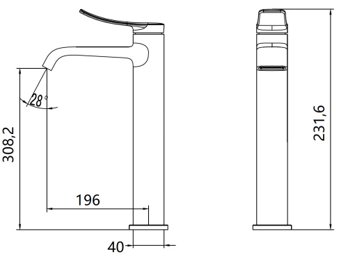 Смеситель Creavit LU6500 на раковину/столешницу хром - фото 2