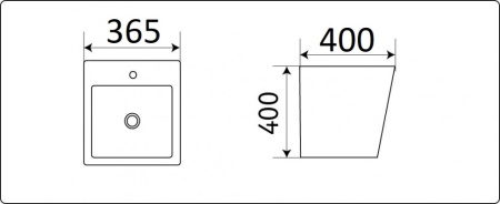 Раковина из санфаянса CeramaLux 500V 37х40 подвесная цвет белый 1 отверстие под смеситель