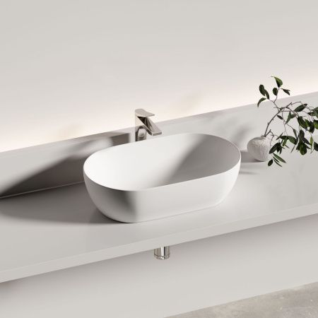 Раковина из сантехнического фарфора Ceramica Nova TWIST CN12001MW 50х30 накладная цвет белый