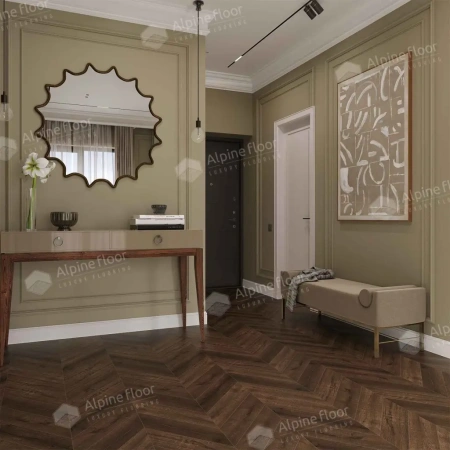 SPC ламинат Alpine Floor Chervon Alpine ECO 18-12 MC Дуб Мокка Chevron толщина 0.5 см 43 класс 600х127