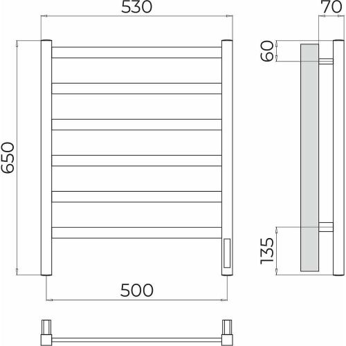 Полотенцесушитель Terminus 4670078544520 53х65 электрический хром - фото 3
