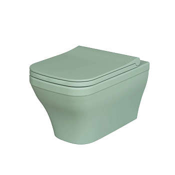 Унитаз подвесной Ambassador Benefit 203T21001R-202T21001S мятный матовый с сиденьем