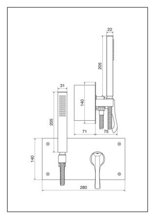 Смеситель для душа Emmevi Ares 76052/CR встраиваемый в стену хром