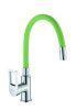 Смеситель для кухни D-Lin D155308-5 на мойку хром/зеленый