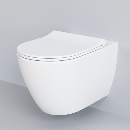 Унитаз подвесной Ambassador Queen 113T20001R-112T20001S белый глянцевый с сиденьем микролифт безободковый каскадный смыв