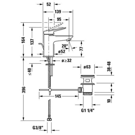 Смеситель Duravit Complementi WA1010001010 на раковину хром