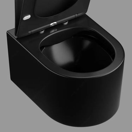 Унитаз подвесной Cerutti SPA CT9238 черный с сиденьем микролифт безободковый каскадный смыв