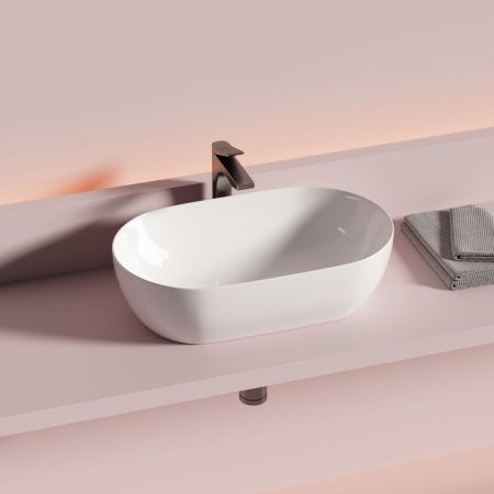 Раковина из сантехнического фарфора Ceramica Nova TWIST CN12001 50х30 накладная цвет белый