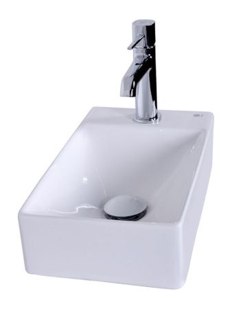 Раковина из сантехнического фарфора Orange B05-375LW 40х20 подвесная цвет белый 1 отверстие под смеситель