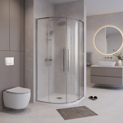 Душевой уголок Niagara Nova NG-3627-34 100х100 стекло шиншилла профиль хром глянцевый - фото 3