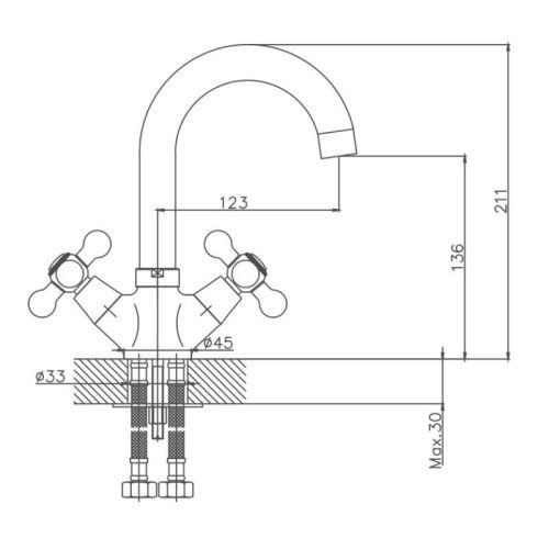 Смеситель для кухни Cron CN1319 на мойку хром - фото 3