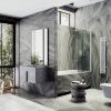 Душевая шторка на ванну Maybah Glass MGV-610-1 50х140 стекло тонированное профиль белый ориентация универсальная