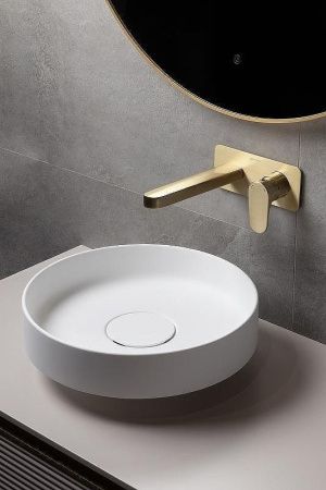 Раковина из искусственного камня Boheme Corian 801-MW 40х40 накладная цвет белый без отверстий под смеситель