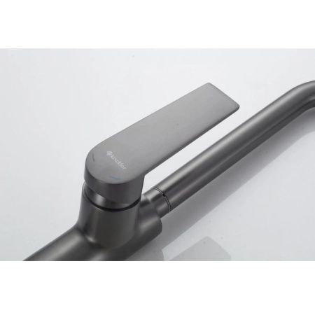 Смеситель для кухни Knotlor MUSE KN-61/GM на мойку вороненая сталь