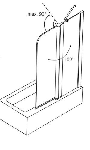 Душевая шторка на ванну Azario Merrit AZ-NF6221 1100 110x140 стекло прозрачное профиль серебро - фото 4