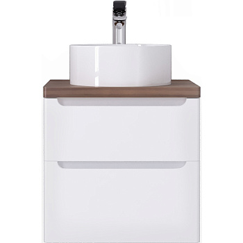 Тумба под раковину Jorno WOOD wood.01.60/P/W 60х52х56 подвесная цвет белый