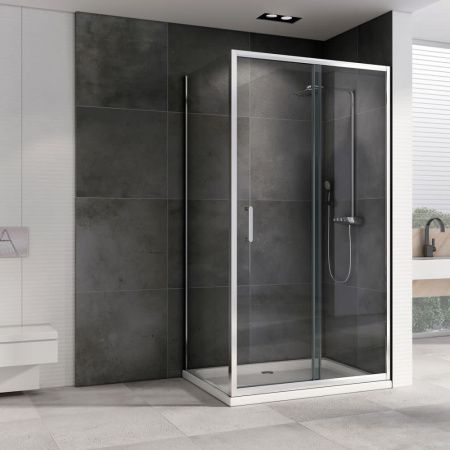 Душевой уголок Abber Schwarzer Diamant AG301505-S905 150х90 стекло прозрачное профиль хром без поддона