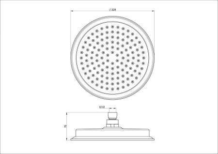 Верхний душ Wonzon & Woghand WW-88DP05-MB 25х25 черный