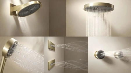 Душевая система Arrow ARQ14H889CG встраиваемая в стену цвет золото с термостатом