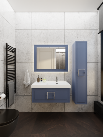 Тумба с раковиной La Fenice CUBO NFNC-01-CUB-BG-90-3-90R 90х50 подвесная цвет синий