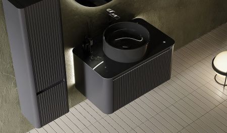 Шкаф-пенал Jorno LUMINO Lum.04.120/P/A/JR 40х120 подвесной цвет черный