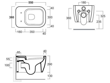 Чаша унитаза подвесная Simas HE 18 bia цвет белый без сиденья безободковая каскадный смыв