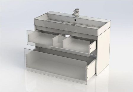 Тумба с раковиной Aquanet Бруклин 00212599 100х40 подвесная цвет белый