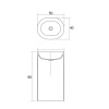 Раковина керамическая Dea Design Pedestal Basin DD2008 500 16 50х40 напольная цвет черный без отверстий под смеситель