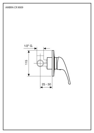 Смеситель для душа Emmevi Ambra 9009/CR встраиваемый в стену хром