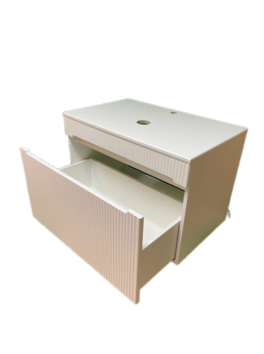 Тумба под раковину Sintesi STL.W7815 80х55х50 подвесная цвет белый - фото 4