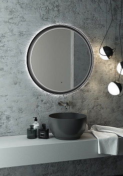 Зеркало в ванную Art&Max NAPOLI AM-Nap-800-DS-F 80х80 цвет черный матовый