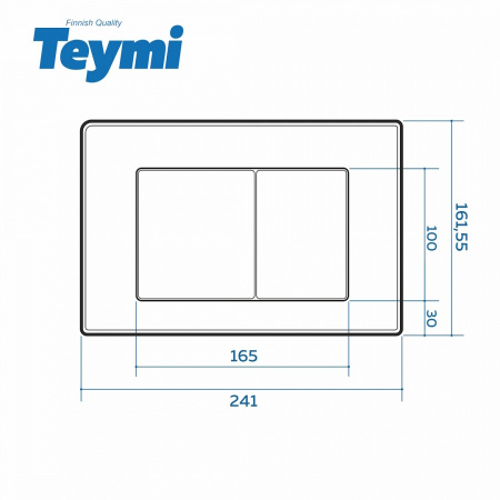 Клавиша смыва механическая Teymi Aina T70014 цвет нержавеющая сталь