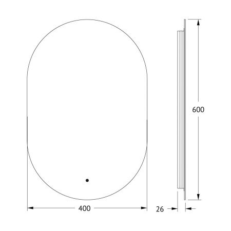 Зеркало с подсветкой Defesto OPTI DF 2911R 40х60 подвесное