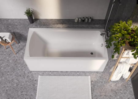 Ванна акриловая 1MarKa MODERN 01мод1780 170х80 пристенная прямоугольная без ножек и каркаса