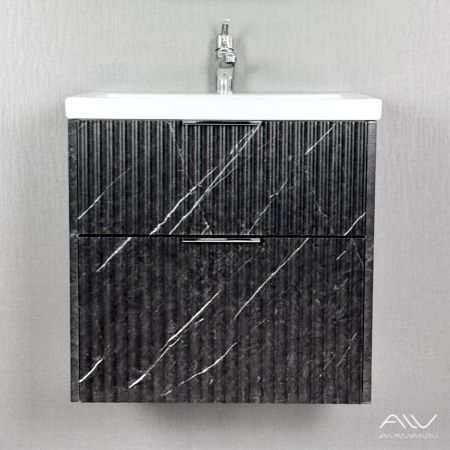 Тумба с раковиной Alavann Anna ALV1164000 60х50 подвесная цвет черный