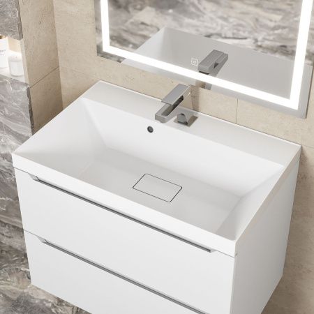 Раковина из искусственного камня Uperwood Classic New 291021025 70х50 полувстраиваемая цвет белый