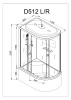 Душевая кабина AvaCan D512SLLED 120х90 асимметричная с крышей ориентация левая