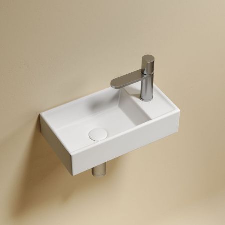 Раковина из сантехнического фарфора Ceramica Nova ELEMENT CN6051LMW 40х20 подвесная цвет белый 1 отверстие под смеситель