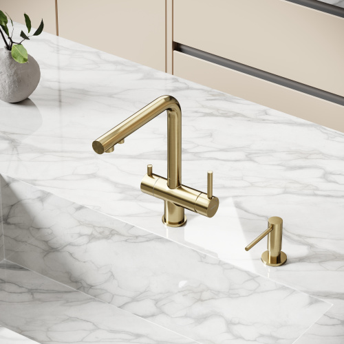 Смеситель для кухни Sancos Foster SC4014BG на мойку золото брашированное - фото 3