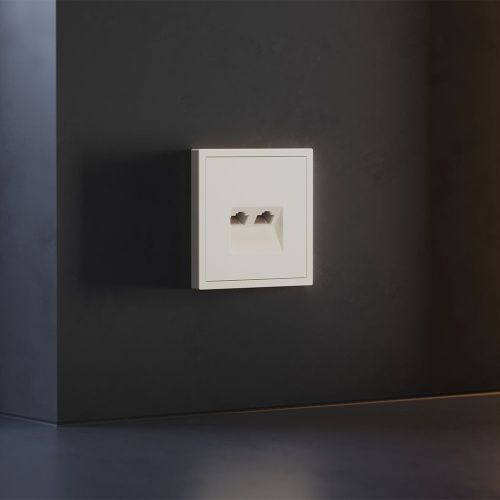 Накладка для розетки компьютерной двойной RJ45+RJ45 кат.6 VOLTUM S70 VLS001413 - фото 4