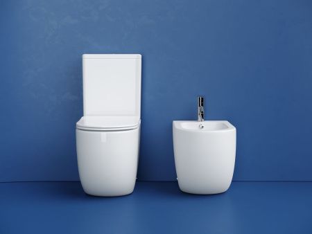 Унитаз напольный с бачком Ceramica Nova METROPOL CN4001T белый с сиденьем микролифт безободковый смыв торнадо