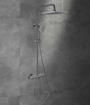 Душевая стойка Vincea Next VSFS-1N0TGM настенная цвет вороненая сталь