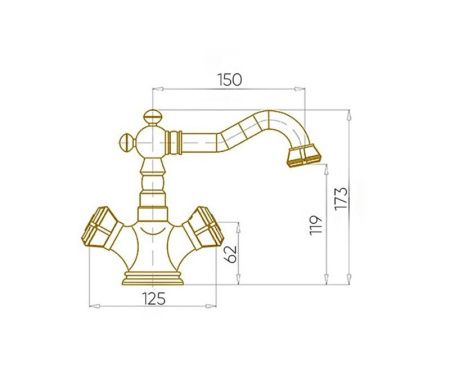 Смеситель Bronze de Luxe ROYAL 10218/1 на раковину бронза